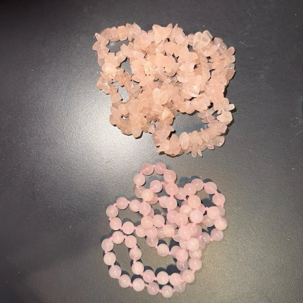 2 Rose Quartz Necklaces – 15